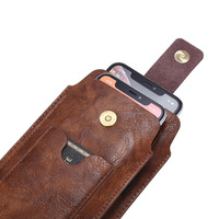 Étui de ceinture en cuir PU de 6,5 pouces avec clip et mousqueton, pochette pour téléphone portable pour iPhone 18 Pro Max S26 Ultra