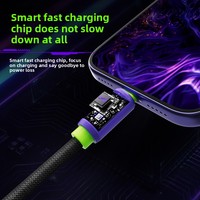 Kabel Pengisian Daya dan Transfer Data Super Cepat 240W Bahan Nilon Anyaman Dual Type-C USB C ke C untuk iPhone Samsung