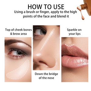 Gouttes bronzantes paillettes maquillage lueur vente en gros en vrac végétalien corps liquide bronzant HIHighlight Contour crème - Product Image 4