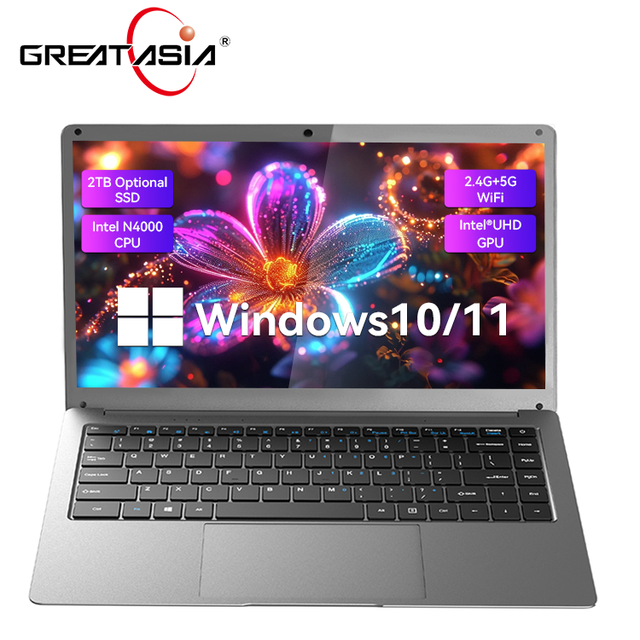 SKD Supported 14 Inch Win 10 Laptop Notebook N4000 2.4Ghz DDR3 6GB RAM 128GB SSD Home School Personal Use Laptop Computer