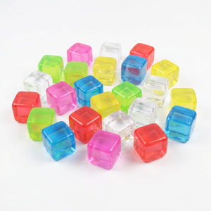 Glaçons réutilisables, cubes de glace en plastique carrés colorés, sans dilution, sans BPA, glaçons recongelables pour les boissons - Product Image 2