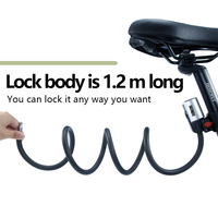Candado de Cable Compacto y Ligero con Código de 4 Dígitos para Bicicletas de Carretera, Montaña y Plegables con Mecanismo de Bloqueo Resistente a la Corrosión