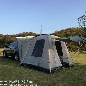 双层便携式折叠式户外汽车露营帐篷汽车罩SUV家庭卡车地面遮阳篷帐篷