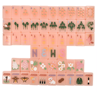 Tuiles de Mahjong en Acrylique Rose de Haute Qualité, Couleur Unie, Résistantes à l'Eau, Motif Créatif de Clown de Dessin Animé, Jeu Décontracté Exquis