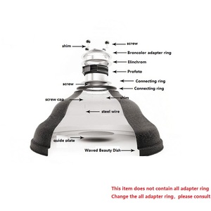 Plato de belleza Reflector de ondas, plato de belleza Bowens de 56 CM, montaje de plata interior con rejilla de panal de abeja para estudio, plato de belleza ondulado - Product Image 4