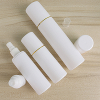 30ml 50ml 60ml 100ml 120ml 200ml Big Cap Gold Rim Fine Mist Spray PE Plastic Cosmetic Moisture White Bottle
