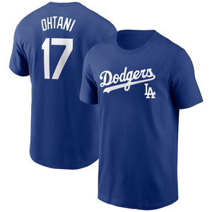 T-shirt pour homme Dodgers Ohtani 17, blanc, coupe classique, 100% coton jersey, respirant, manches courtes, imprimé avec motif - Product Image 3