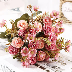 Ramo de flores artificiales de seda para decoración del hogar, combinación de diente de león, Hortensia, <span class=keywords><strong>rosa</strong></span>, M505 INS - Product Image 2