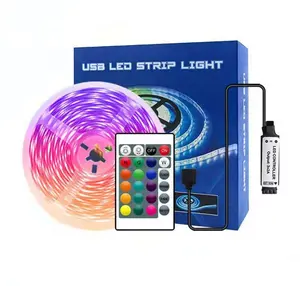 Conjunto de tira, 5v ip20 caixa de cores 270d 2835rgb led 24 chave ir controlador 5v usb rgb2835 led kit tira rgb kit