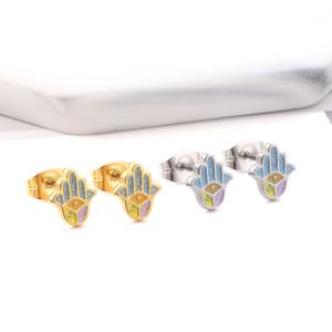 Pendientes de Acero Inoxidable con Baño de Oro de 18K para Niñas y Mujeres, Diseño de Palmas, Alas, Hojas y Estrellas, Hipoalergénicos e Impermeables - Product Image 6