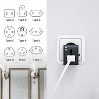 Adaptor Perjalanan Laris Manis Logo Kustom Universal Multi Adaptor 2 USB untuk Perusahaan
