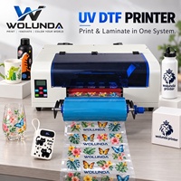 Imprimante et laminateur UV DTF tout-en-un A3 Wolunda CMYK W Vernis pour décalcomanies dorées à chaud
