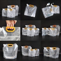 Bouteille d'eau pliable en plastique transparent avec logo personnalisé, capacité 2,6 et 1,3 gallons, pour le camping, la randonnée, le sac à dos et les situations d'urgence