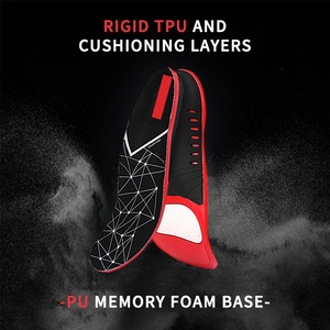 <span class=keywords><strong>Semelles</strong></span> <span class=keywords><strong>orthopédiques</strong></span> personnalisées imprimées pour le soutien des pieds plats, correction sportive, course à pied, noires et rouges, avec soutien de la voûte plantaire - Product Image 2