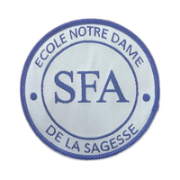 Badge et écusson tissés personnalisés pour l'école, fabriqués en usine, durables, à motif clair, emblème scolaire personnalisé pour les uniformes scolaires
