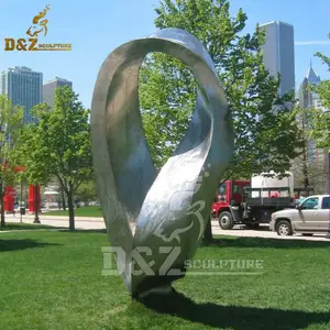 Garden Outdoor Metal Art Brushed Statue Modern Design Stainless Steel Abstract Sculpture For Sale