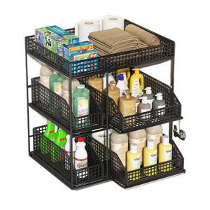 Estante de Almacenamiento Metálico Resistente al Agua, Apilable y de Fácil Montaje para <span class=keywords><strong>Cocina</strong></span>, Baño y Almacenamiento de Artículos del Hogar - Product Image 1