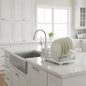 <span class=keywords><strong>Escurridor</strong></span> <span class=keywords><strong>de</strong></span> <span class=keywords><strong>Platos</strong></span> Multifuncional para Cocina, <span class=keywords><strong>de</strong></span> Alta Durabilidad, en Aluminio+ABS+<span class=keywords><strong>PVC</strong></span>, Antideslizante y Antioxidante, con Cesta para Cubiertos - Product Image 6