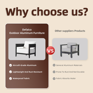 طقم أريكة فاخر للساحات الخارجية، مجموعة أثاث للفناء، طقم أريكة خارجية من الألومنيوم، أثاث للفناء الخلفي، أريكة للفيلا - Product Image 3