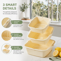 Égouttoir de cuisine en plastique efficace et pratique, bac à laver les légumes et les fruits avec robinet ergonomique et drainage rapide