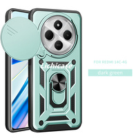 Protection d'objectif Lichicase support magnétique armure couverture arrière pour Redmi 14C 4G TPU + PC étui robuste