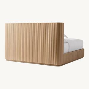 Ensemble de chambre à coucher en bois massif américain en chêne <span class=keywords><strong>français</strong></span> vintage, lit King & Queen pour chambre principale, villa et hôtel - Product Image 4