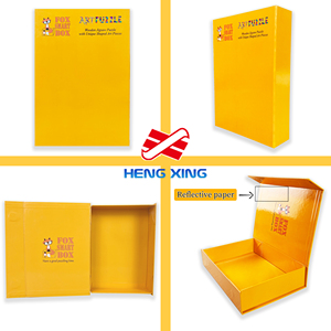 Caja de Regalo de Papel con Cierre Magnético, Laminación Brillante, Reciclable, Color Naranja, con Logotipo Personalizado HENGXING, Embalaje de Cartón para Rompecabezas Infantiles - Product Image 2