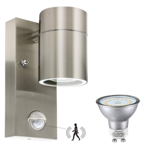 現代のステンレス鋼ip44シリンダーgu1035w固定下向きモーションセンサー屋外上下ライト - Product Image 5