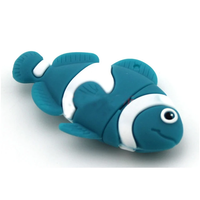 Clés USB promotionnelles en vrac, en forme de poisson doré, en caoutchouc PVC personnalisé, USB 2.0, 4 Go, 8 Go, 32 Go, 64 Go, 128 Go, en silicone souple 3D, mignonnes