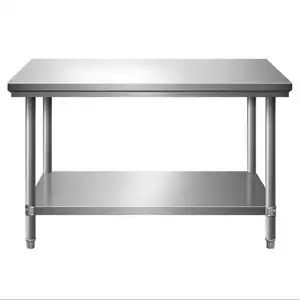Ticari mutfak restoran çalışma masaları/201 304 paslanmaz çelik hazırlık masa paslanmaz çelik Worktable