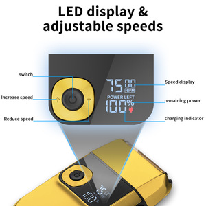 Rasoir électrique Dsp Or et Noir avec écran numérique, double lame, rechargeable USB pour hommes - Product Image 2