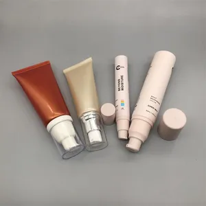 Airless Pump BB Cream Custom Cosmetic Squeeze Tube PE Soft Liquid Foundation Lotion Eye Cream Sunscreen Container Pump Tubes