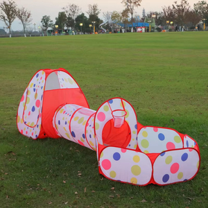 <span class=keywords><strong>Prix</strong></span> usine taches colorées enfants Pop up tente Portable Camping jouer tente avec tunnel pour enfants soirée pyjama - Product Image 4