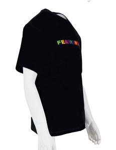 T-shirt 100 da uomo in cotone estate taglia grande ampia con gradiente stampa completa lettera posteriore 240 grammi peso tessuto all'ingrosso Spot - Product Image 2