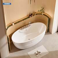 Baignoire autoportante en acrylique moderne, longueur personnalisable, portable, pour spa, couleur blanche, écologique, pour villa et hôtel