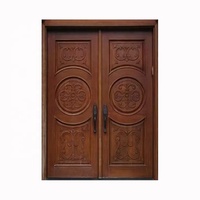 Portes de garage principales en bois de teck, entrée double porte en bois, arche sculptée antique, design moderne, double porte battante solide, design graphique