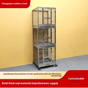 Gabbia per Pappagalli di Lusso in Acciaio Inox 304 a Tre Livelli, Ecologica con Chiusura a Cerniera, 156x95x117cm, Capacità 15kg - Product Image 4
