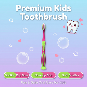 Spazzolino da denti per bambini con setole ultra morbide, zona antiscivolo e supporto a ventosa, progettato per mani piccole, spazzolino morbido OEM - Product Image 1