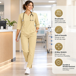 Tenues médicales <span class=keywords><strong>TikTok</strong></span>, ensembles de blouses d'hôpital, uniformes unisexes pour infirmières, vêtements de travail sur mesure pour médecins, polyester Dobby, impression personnalisée de haute qualité - Product Image 4
