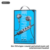 Casque téléphonique filaire Remax avec carte son Type-C, écouteurs numériques pour karaoké, jeux, streaming en direct, design intra-auriculaire, télécommande, 1,5 m