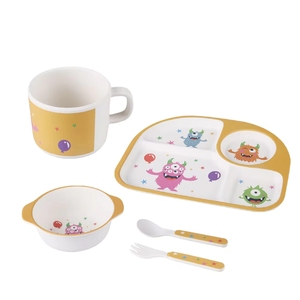 Juegos de Vajilla Infantiles Ecológicos de PET Reciclado, Tazas, Platos y Cucharas Antideslizantes, Aptos <span class=keywords><strong>para</strong></span> <span class=keywords><strong>Microondas</strong></span>, <span class=keywords><strong>para</strong></span> Viajes - Product Image 3