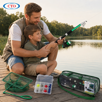 Canne à pêche portable XT469N2 2,10 m en fibre de verre avec poignée EVA, moulinet XT200, ensemble de pêche 31 pièces pour la pêche en surfcasting et la pêche depuis le rivage