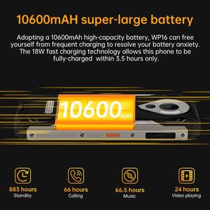 <span class=keywords><strong>Oukitel</strong></span> 6.4สมาร์ทโฟนที่ทนทาน <span class=keywords><strong>WP16</strong></span> "8GB + 128GB 10600mAh OCTA Core 20MP โทรศัพท์มือถือ P60กล้อง NFC - Product Image 2