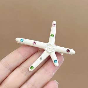 Multiple Models Cute <b>Sweet</b> Exquisite Starfish Shaped Hairpin Cartoon Women's Color Alloy Hairpins Fashion Jewelry Wholesale - Product Image 3