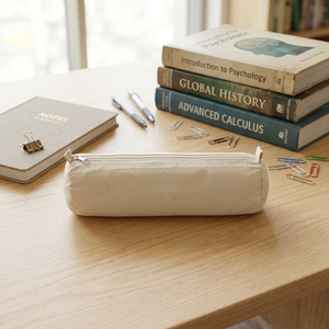 กระเป๋าผ้าแคนวาสทรงกลม ปักโลโก้ตามสั่ง คุณภาพดี พร้อมซิป - Product Image 1