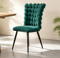 Chaise de salle à manger moderne de luxe en velours, chaise d'appoint créative avec dossier en forme de bulle, rembourrée, pour le mobilier de salon