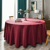 Nappe de table ronde en polyester jacquard personnalisable, résistante à l'huile, pour mariage, hôtel et restaurant – Vente en gros