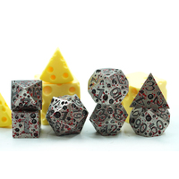Dés D & D RPG en cuivre antique jouets 7 pièces/ensemble dés en métal à la main en fromage polyédrique pour jeux de donjons et de dragons