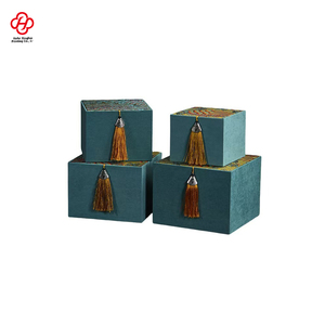 Vintage <strong>Ceramic</strong> Teapot Gift <strong>Box</strong> with Brocade Fabric Cup Storage Tassel Square Wood <strong>Jewelry</strong> <strong>Box</strong> - Product Image 1
