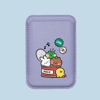 Porte-cartes magnétique en cuir motif Ours brun avec portefeuille détachable pour badge d'accès au bureau et commodité quotidienne
